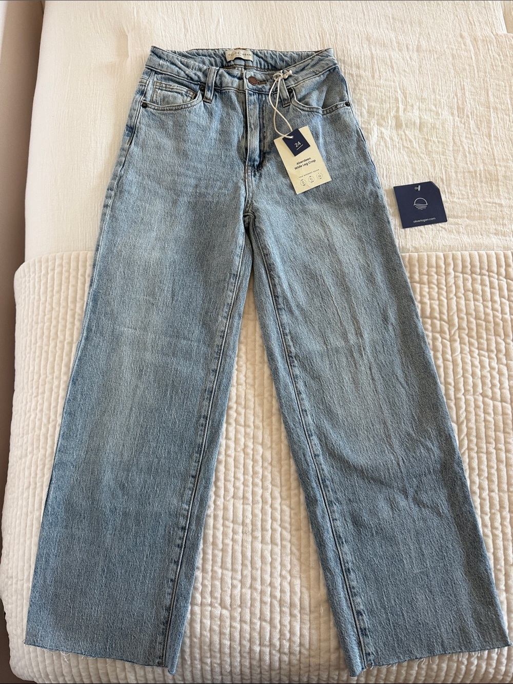 Oliver Logan - Aberdeen Wide Leg Crop *NWT* - “Light Indigo Worn”